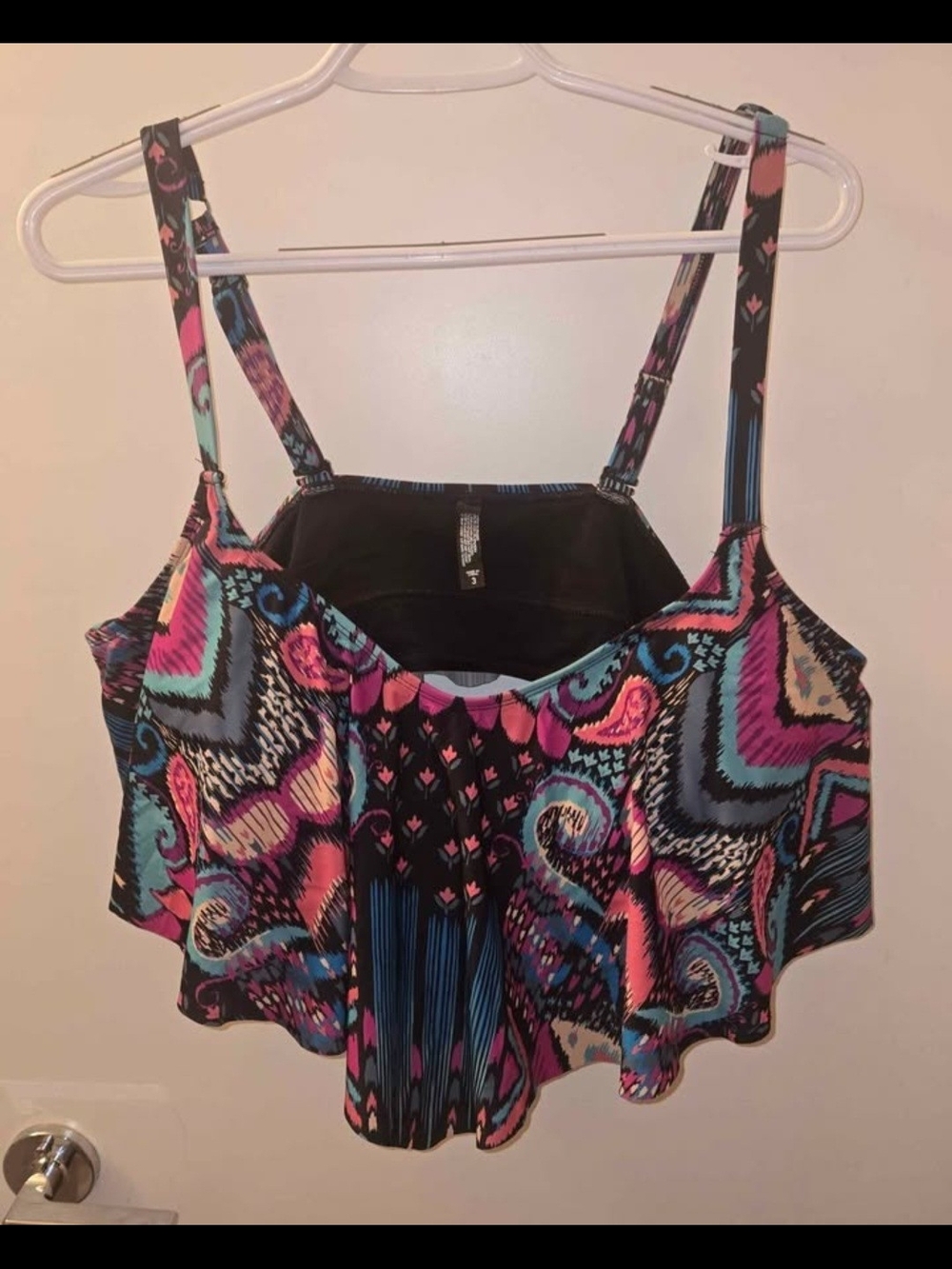 torrid Black Multicolor Paisley Swim Bikini Top. 3x